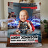 Personalized Baby Superhero Thor Blanket – CNN Breaking News Style with Custom Photo & Name